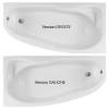 Baignoire douche asymétrique Mango - versions