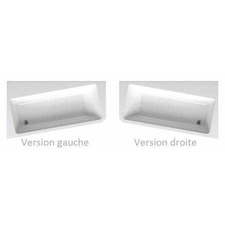 Baignoire acrylique asymétrique 10° 160, 170 droite ou gauche