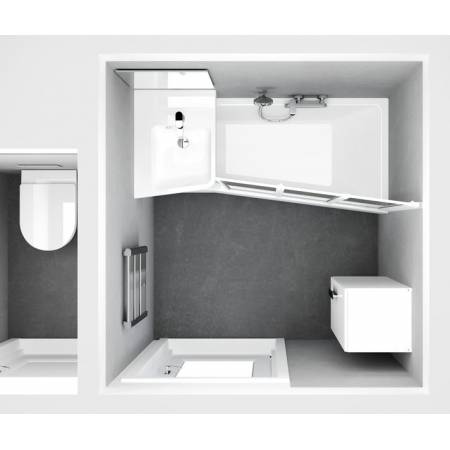Baignoire asymétrique gain de place BeHappy 2