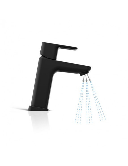Robinet mitigeur de lavabo noir mat - inclinaison 10°