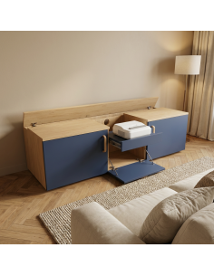 Meuble vidéoprojecteur ultra courte focale et trappe pour écran de projection (150 cm)