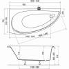 Baignoire gain de place "Avocado"  (dimensions)