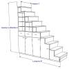 Meuble escalier pour mezzanine avec rangements sur mesure