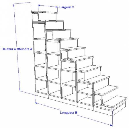 Bibliothèque escalier pour mezzanine