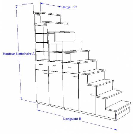 Aménagement sur mesure - escalier mezzanine - devis