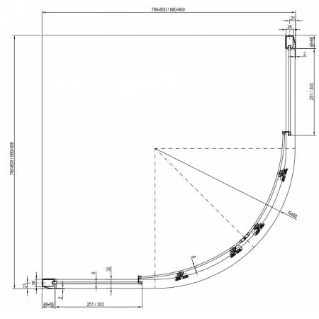 Paroi douche d'angle verre pour mini...