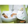 Baignoire gain de place asymétrique avocado avec lavabo