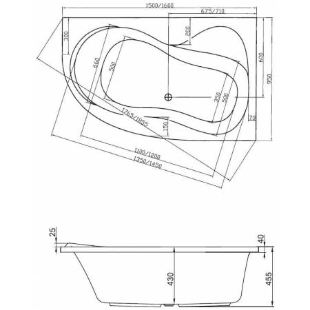Baignoire rosa 95 dimensions