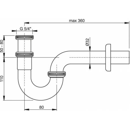 Siphon chrome en U Ravak