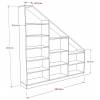 Etagere sous escalier avec fond, dimensions