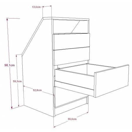 Meuble sous pente sur mesure - tiroirs