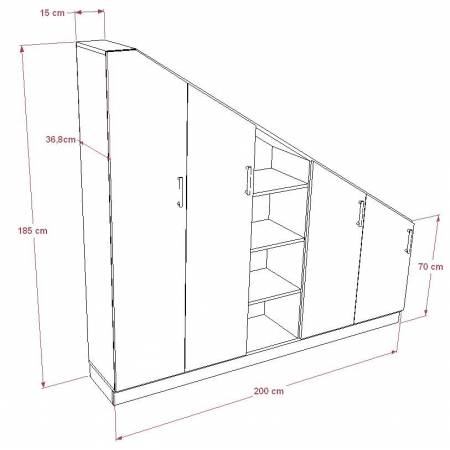 Armoire de rangement sous escalier ou sous pente
