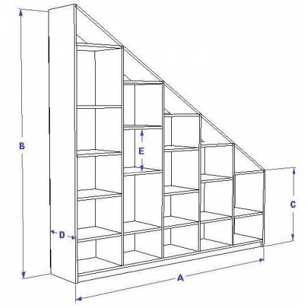 Etagere de rangement sous escalier ou sous pente - devis